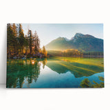 Black and white large art print of Bavarian scenery on stretched canvas, ideal for kitchen wall art.