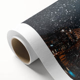 Art Deco poster of Berlin skyline in pastel hues on rolled canvas, ideal for nursery wall art.