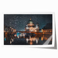 Rolling print of Berlin scenery with muted earth tones and floral elements on canvas.