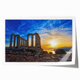 Extra large rolled print of Athens scenery with floral accents in muted earth tones, ideal for art wall dining room.