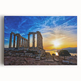 Black and white photograph of Athens on stretched canvas, ideal for kitchen wall art or bedroom ambiance.