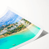 Extra large wall art featuring line art flowers in muted tones on rolled print, ideal for large living room decor.