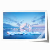 Extra large rolled print of a Greenland landscape with vibrant green and blue tones, ideal for art wall dining room.