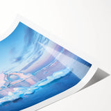 Extra large wall art featuring line art flowers in muted green tones on a rolled canvas, ideal for large living room spaces.