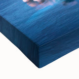 Large art of a black and white Greenland landscape on stretched canvas, suitable for bedroom wall decor.