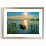 Extra large abstract art print featuring textured scenery of Hungary in muted earth tones, framed in silver.