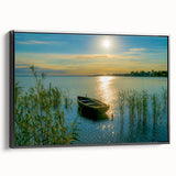 Black and white framed canvas featuring a vintage-style Hungarian landscape, ideal for bedroom decor.