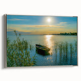 Landscape art painting of a Hungarian scenery in vibrant colors on a framed canvas, ideal for living room decor.