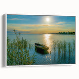 Extra large framed canvas of a vintage poster art depicting colorful European scenery, ideal for living room decor.