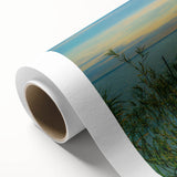 Art Deco poster of a European scenery in Hungary on rolled canvas, featuring pastel shades, ideal for nursery wall art.