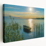 Large art depicting a scenic European landscape on stretched canvas, featuring muted earth tones, ideal for kitchen wall art.