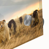 Acrylic glass print of a large abstract Icelandic landscape in muted earth tones, ideal for dining room art.