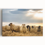 Black and white photograph of an Icelandic landscape on stretched canvas, ideal for kitchen wall art or bedroom ambiance.