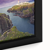 Close-up of a textured black wall art depicting a colorful Irish scenery on a framed canvas, ideal for living room decor.