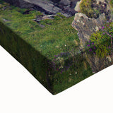 Large art of a black and white Irish landscape on stretched canvas, suitable for bedroom decor.