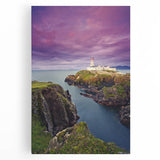 Black and white photo of an Irish landscape on stretched canvas, ideal for kitchen wall art.