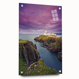 Acrylic print of an Irish landscape in muted green and blue tones, suitable for bedroom or dining room decor.