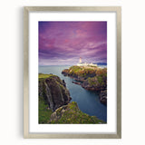 Textured abstract art print of a scenic Irish landscape in silver frame, ideal for bedroom art.