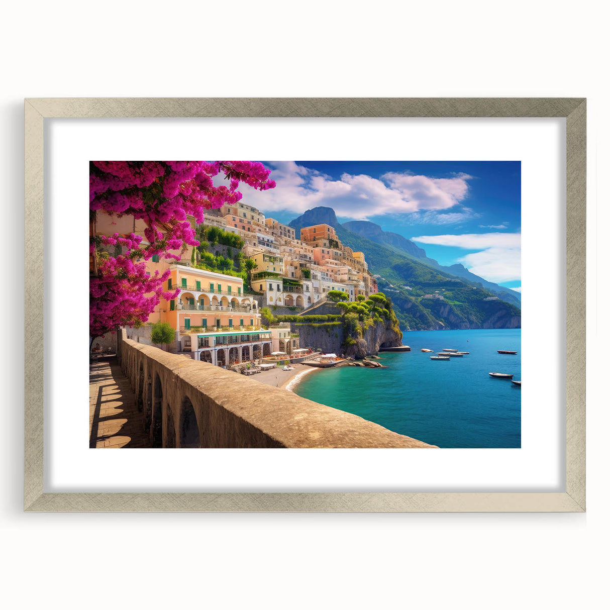 Extra large wall art of the Amalfi Coast in Italy.