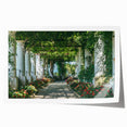 Rolled print of Capri scenery with vibrant blue and green tones, ideal for art wall dining room.