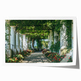 Rolled print of Capri scenery with vibrant blue and green tones, ideal for art wall dining room.