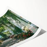 Extra large wall art featuring line art flowers in muted earth tones on rolled canvas, ideal for large living room decor.