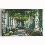 Black and white print of Capri's coastline on stretched canvas, ideal for kitchen wall art.