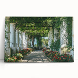 Black and white stretched canvas of Capri scenery, ideal for kitchen wall art.