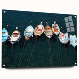 Acrylic print of Cinque Terre with vivid coastal colors, perfect for dining room art.