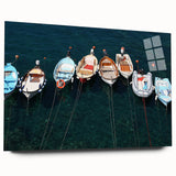 Acrylic print of Cinque Terre with vivid coastal colors, ideal for bedroom or dining room art.