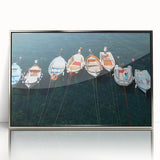 Framed acrylic print of Cinque Terre with vibrant coastal hues, ideal for modern art wall decor.