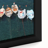 Framed canvas of Cinque Terre with textured, colorful houses on cliffside, suitable for living room decor.