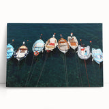 Black and white stretched canvas of Cinque Terre landscape, ideal for kitchen wall art.