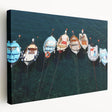 Stretched canvas depicting the colorful buildings of Cinque Terre, Italy, in vibrant hues, ideal for kitchen wall art.