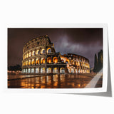 Rolled print of the Colosseum in muted earth tones, ideal for art wall dining room.
