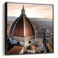 Black and white framed canvas of Florence landscape, ideal for bedroom wall decor.