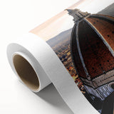 Art deco poster of Florence scenery in muted earth tones on rolled canvas, ideal for nursery wall art or dining room decor.