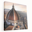 Large stretched canvas of Florence scenery in muted earth tones, ideal for kitchen wall art.