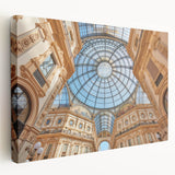 Large canvas print of Milan scenery in muted earth tones, suitable for kitchen wall art.