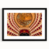 Extra large framed abstract art print of a colorful Naples scenery, ideal for living room decor.
