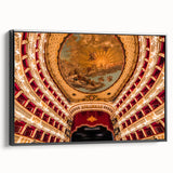 Black and white framed canvas featuring a vintage-style Naples landscape, ideal for bedroom wall decor.