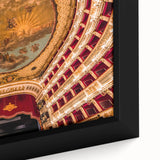 Extra large framed canvas of a black textured art depicting Naples scenery with colorful accents.