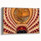 Landscape art painting of Naples with colorful palette on silver-framed canvas, ideal for living room decor.