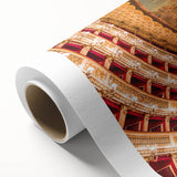 Art Deco poster of Naples scenery on rolled canvas, in muted earth tones, ideal for nursery wall art.