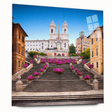 Acrylic print of a large abstract Rome scenery in earthy tones, ideal for bedroom or dining room art.