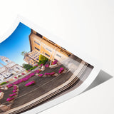 Extra large wall art depicting line art flowers in neutral tones on rolled print, suitable for large living room decor.