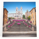 Black and white stretched canvas of Rome scenery, ideal for kitchen wall art.