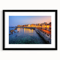 Extra large framed wall art depicting a colorful abstract Sicilian landscape with textured brush strokes.