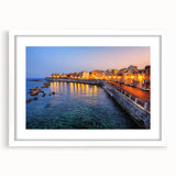 Textured art depicting an abstract Sicilian landscape in muted earth tones on a framed white mat, ideal for bedroom art.