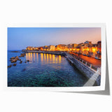 Rolled print of a Sicilian landscape featuring vibrant green and earth tones, ideal for art wall dining room.